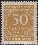 Germany 1923 Numbers 50th Yellow Scott 239. Alemania 1923 239. Uploaded by susofe